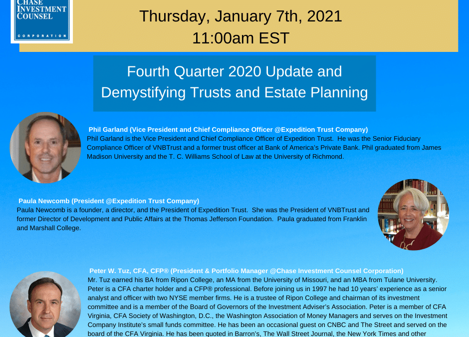 Webinar Replay:  Fourth Quarter 2020 Update and Demystifying Trusts and Estate Planning